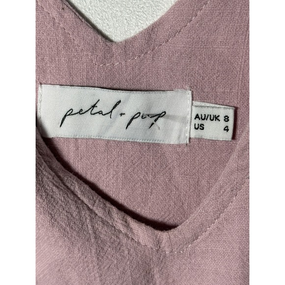 Petal & Pup Pink Mini Dress Sleeveless Tie Strap Tiered Ruffle coquette soft grl - Picture 2 of 3